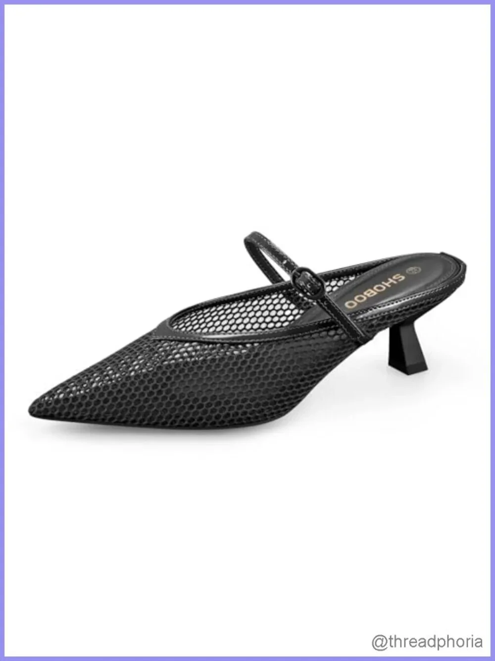 Women's Mesh Kitten Heel Dress Sandals Pointed Toe Slip On PU